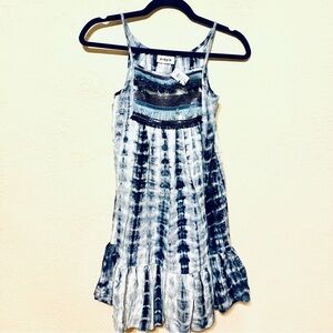 Kidpik Navy and White Tie-Dye Dress girls XL size 14 NWT